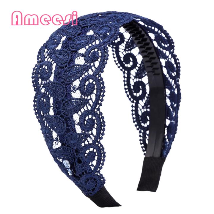 Ameesi%20Hair%20Band%20High%20Toughness%20Delicate%20Lace%20Embroidery%20Women%20Hairband%20-%20Image%207