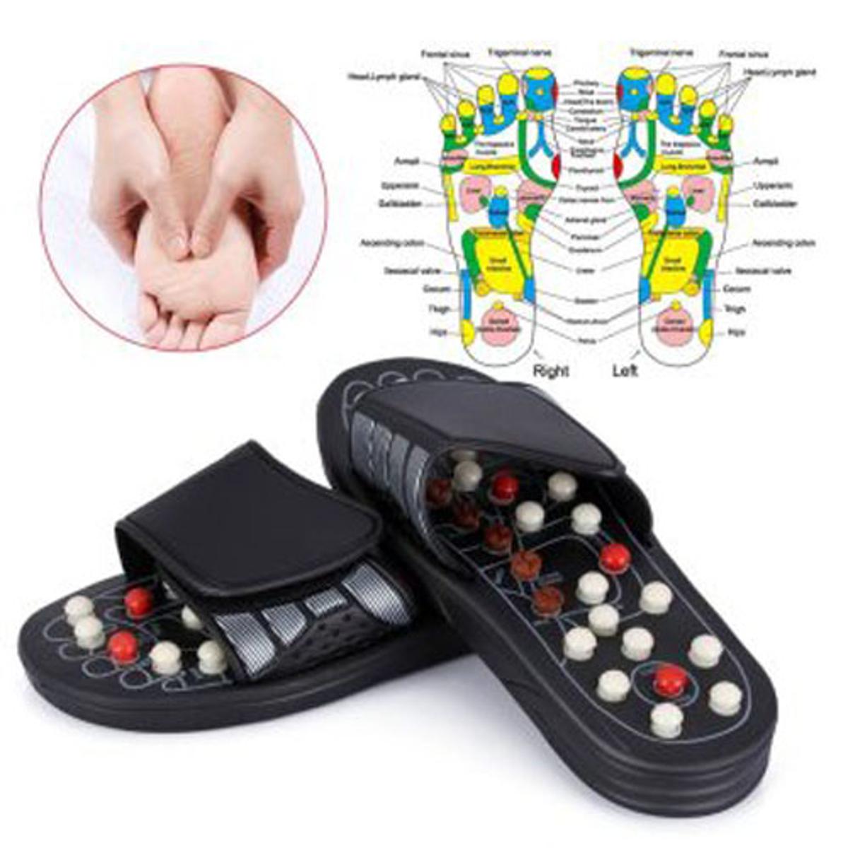 Foot Massager Shoes Unisex Acupoint Massage Slippers Sandal For Women Men Feet Chinese Acupressure Therapy Medical Rotating on