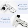 Plastic Vernier Caliber 150mm Calipers Measuring Instrument Handle Tool Double Scale Sliding Measurement Ruler for Students-white B.