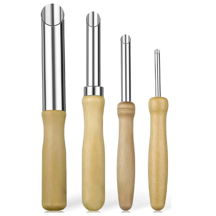 4Pcs DIY Molding Engrave Cutter Shape Carve Sculpture Modelling Cut Pottery Punch Hole Clay Ceramic Tool Wax Model Sludge Sculpt MuXiaRe