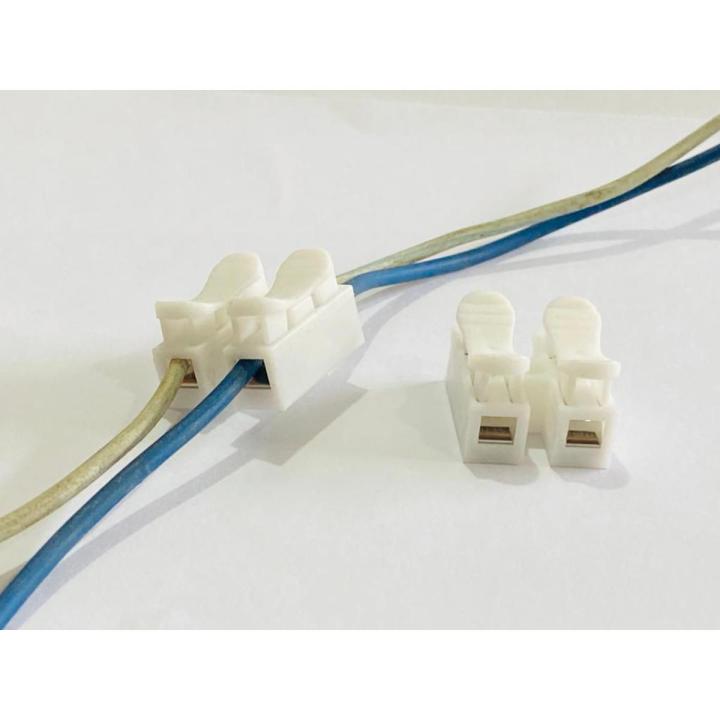 10 Piece 2 Pin Spring Wire Connector Terminal Block Cable Clips Self Lock Press Push Quick Cable Connector