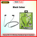 REMAX RX-S110 WIRELESS NECKBAND SPORTS RUNNING MAGNETIC EARPHONE BLUETOOTH 5.2-Black. 