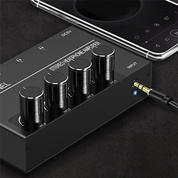 4%20Channel%20Headphone%20Amplifier%20Headphone%20Splitter%20With%204%203.5MM%20Headphone%20Output%20And%203.5MM%20Audio%20Input%20-%20Image%203