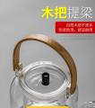 1000ml wooden handle Borosilicate Glass Teapot, Loose Leaf Tea Kettle, Borosilicate Glass Heat Resistant Clear Leaf Teapot with glass Infuser Strainer for Microwavable and Stovetop Safe.