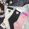 Amoi Season European Goods Hot Stamping Letter Love Tube Socks Korean Style Ultra-Thin Hollow Mesh Good-looking Outer Socks. 