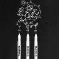 Sakura Gelly Roll white Gel Pens - set of 3 pens - Assorted nib sizes. 