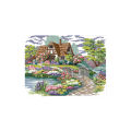 Printed Cross Stitch Kits 11CT 21.6X16.9 Inch Cotton DIY Embroidery Starter Kits Easy Patterns Embroidery for Girls Crafts Stamped Cross-Stitch Supplies Needlework Honliday.
