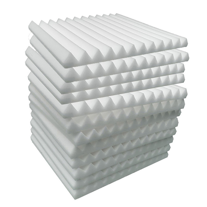 Acoustic Foam Panels 12 Pcs, Soundproof Wall Panels 30x30x5cm, High Density Sound Absorbing Panel for Walls White