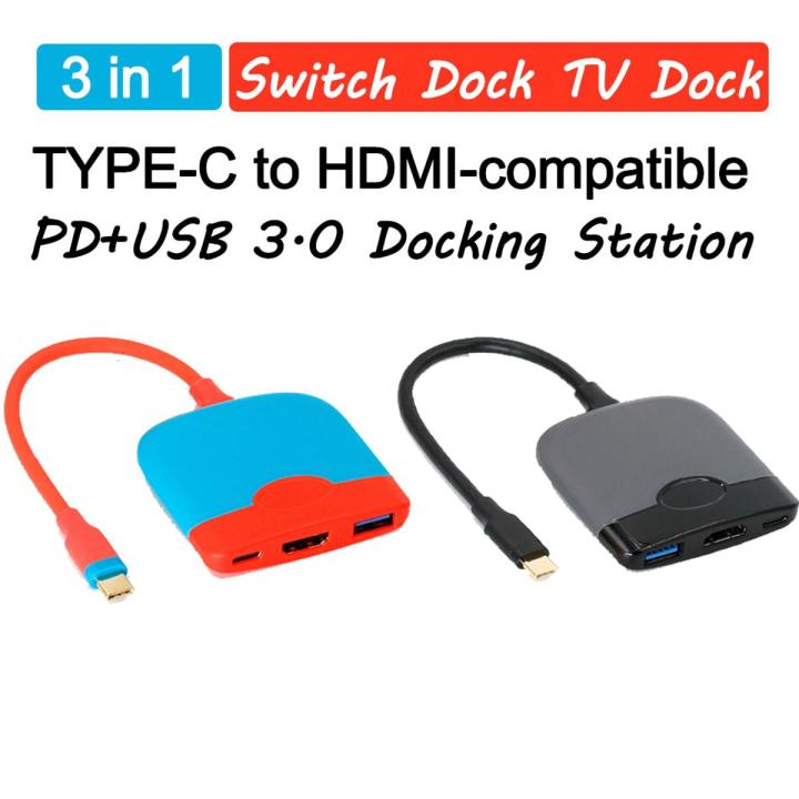 New Switch Dock TV Dock for Nintendo Switch Portable Docking Station USB C to 4K HDMI-compatible USB 3.0 Hub for Macbook Pro