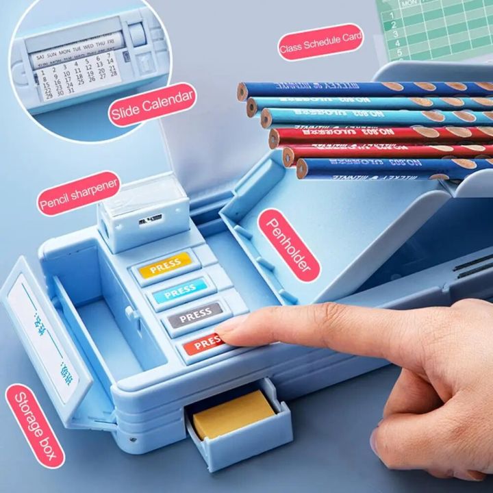 Stationery%20Holder%20Pencil%20Sharpener%20Pen%20Case%20Press%20Type%20Creative%20Astronaut%20Pattern%202%20Tier%20Multifunctional%20Stationery%20Box%20Tidy%20-%20Image%205