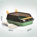 Open Top Pet Litter Tray Cat Sand Box Cats Litter Container Cat Litter Basin Green S. 