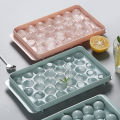 【Big savings】 Round Ice Cube Tray with Lid Plastic Ice Cube Mold Refrigerator Spherical Ice DENGYOUZHOU.
