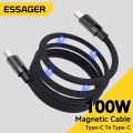 Essager Essager USB C To C 100W Magnetic Fast Charger Cable For iPhone 15 65W Type C To C Data Charging Wire for Laptop Samsung.