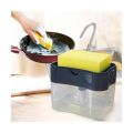 Multifunctional Sponge Rack Soap Dispenser Manual Liquid Soap Pump Dispenser and Sponge holder. 