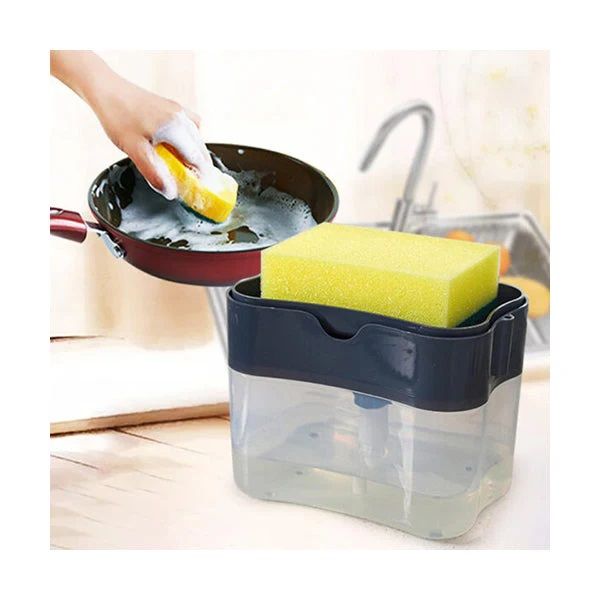 Multifunctional Sponge Rack Soap Dispenser Manual Liquid Soap Pump Dispenser and Sponge holder