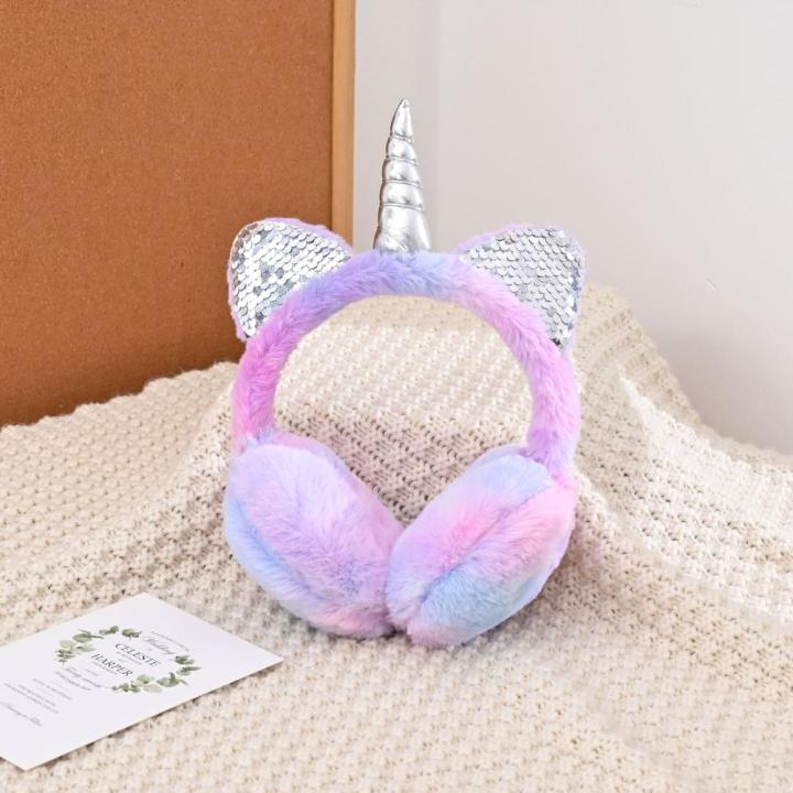 Unicorn%20earmuffs%20Unicorn%20Plush%20Headband%20Fluffy%20earmuffs%20Average%20size%20Children's%20earmuffs%20for%20Winter%20Outdoor%20activities%20Cold%20-%20Image%205