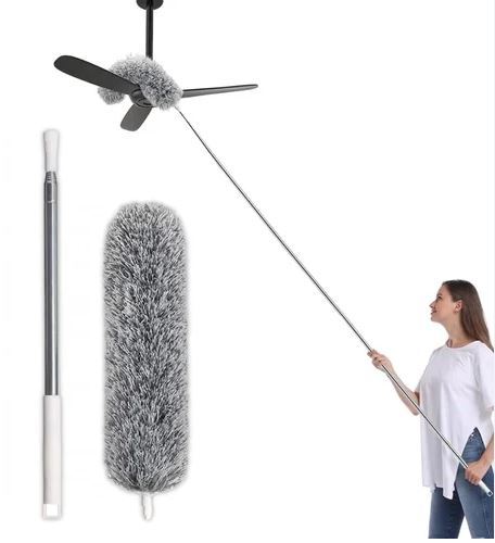 Flexible Duster for Fan Cleaning Mop with 9 feet Long Rod | Spider Web Cleaner Stick | Fan Cleaning Brush | Fan Duster| Dusting Brush for Home Cleaning | Dust Cleaner | Microfiber Duster for Home Cleaning.