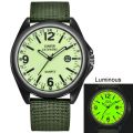 【Popular choice】 Luminous Watches Mens Casual Nylon Strap Quartz Watch Black Date Sport Wrist Watch. 