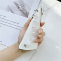 Jizetin for Vivo Y19 Back Cover With White Flowers Chain Wristband Luxury Plating Fashion Bracelet Phone Cases. 
