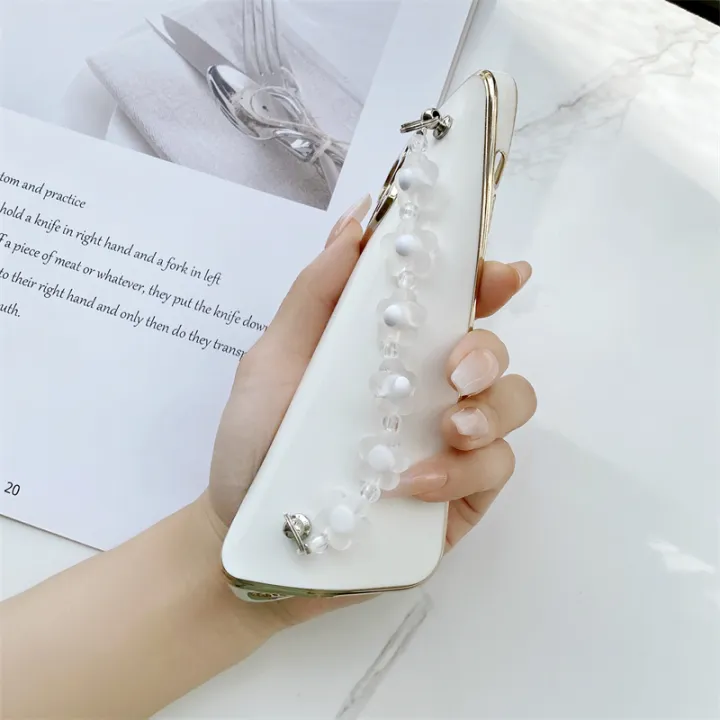 Jizetin%20for%20Vivo%20Y19%20Back%20Cover%20With%20White%20Flowers%20Chain%20Wristband%20Luxury%20Plating%20Fashion%20Bracelet%20Phone%20Cases%20-%20Image%205