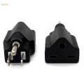 Portable 110-120V to 220-240V Plug Adapter Black 5-15P To 6-15R. 