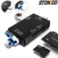 STONEGO Multifunction USB Card Reader USB2.0/ Micro USB/ Type C OTG Card Reader SD / TF / USB 2.0 High Speed Reader Writer. 