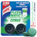 Harpic Flushmatic Citrus In Cistern Toilet Cleaner Blocks (50g X 2pcs) Automatic Cleaning with Every Flush.