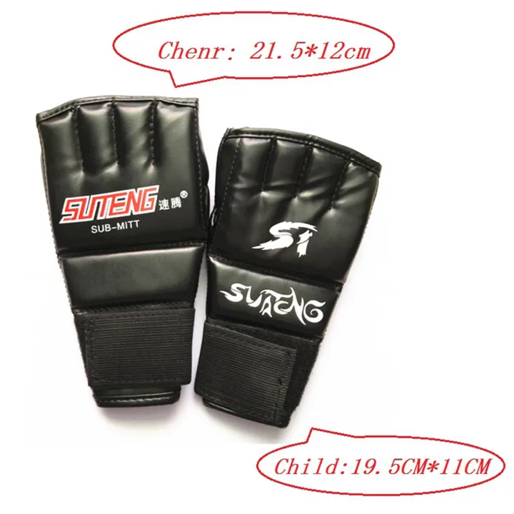 MMA%20Half%20Finger%20Boxing%20Fight%20Gloves%20Mitt%20Training%20Gloves%20for%20Adults%20Black%202%20-%20Image%202