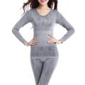 1 Set Women Long Johns Fashion Pattern Lace Long Sleeve O-Neck Winter Solid Color Thermal Underwear Suit Pajama Set Women.