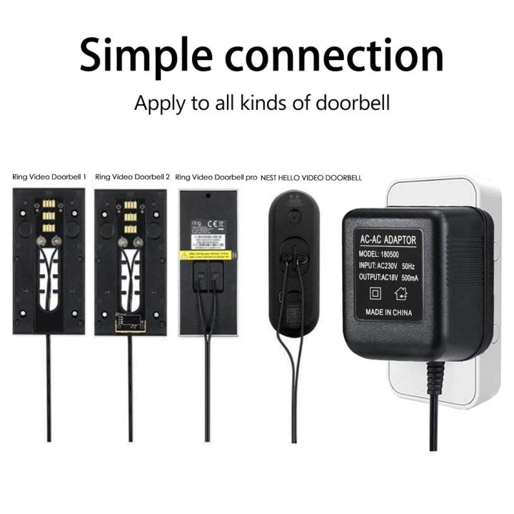 AC%20Doorbell%20Power%20Adapter,%2018V%20500MA%20Doorbell%20Transformer,%2010M%20Cable,%20Compatible%20,%20Video%20Doorbell%20EU%20Plug%20-%20Image%203