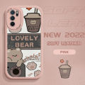 YYDS for OPPO A16 Back Cover Cute Bear Leather Case Soft Thin Drop Resistant Phone Case. 