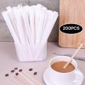 100/200Pcs 14cm Disposable Stir Sticks Single Packaged Coffee Wood Coffee Stirrer Cafe Shop Supplies Kitchen Accessory. 