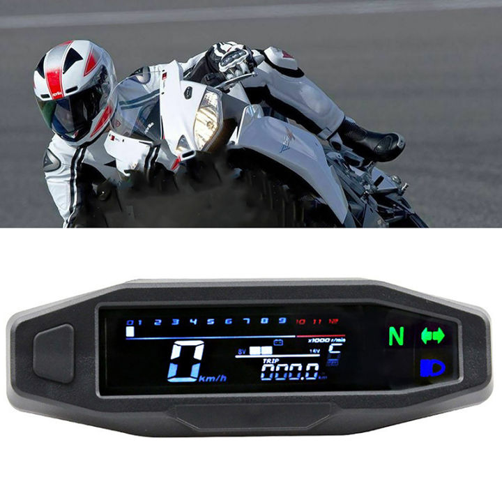 Motorcycle Counter Motorcycle Speedometer Meter Universal LCD Digital Odometer Counter ...