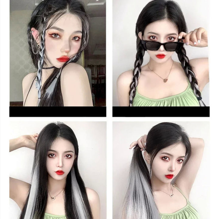 60cm%20Hair%20Extension%20Clip%20In%20Hairpiece%20Long%20Straight%20Hanging%20Ear%20Wig%20Clip%20Synthetic%20Hair%20Extensions%20Accessories%20Hairpiece%20Hairpin%20-%20Image%204
