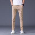 Solid Color Chinos Long Pants Fashion Casual Cotton Comfortable Slim Straight. 