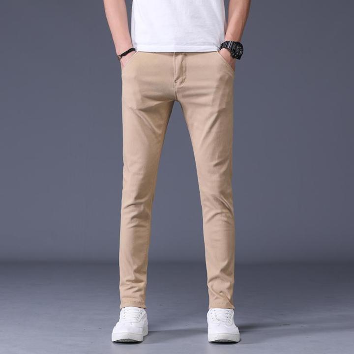 Solid%20Color%20Chinos%20Long%20Pants%20Fashion%20Casual%20Cotton%20Comfortable%20Slim%20Straight%20-%20Image%203