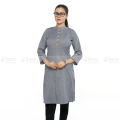 Light Ash Cotton Kurti for Girls - Long Tops. 