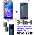 3-in-1 Combo Pack For Vivo Y21t  Screen Protector+Camera Protector+Back Poly. 