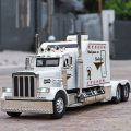 New 1/24 Alloy Trailer Truck Head Car Model Diecast Metal Container Truck Engineering Transport Vehicles Car Model Kids Toy Gift.
