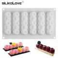 SILIKOLOVE 6-Concave Ball Long Strip-Shaped Silicone Mouse Cake Mold 3d Baking Tools Dessert Decoration Bakeware For Wedding.