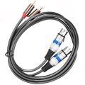 2X Hifi Audio Cable 2 Rca Male to Xlr 3 Pin Female Mixing Console Amplifier Dual Xlr to Dual Rca Shileded Cable 1.5M. 