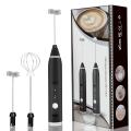 Rechargeable coffee mixer Stainless Steel coffee & Milk Frother Handheld 3-Speed Adjustable.