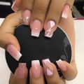 24Pcs/Set Blue Butterfly Coffin Nails Art Long Flat French Press on Nail Tips Artificial Acrylic Removable Nails Supplies. 