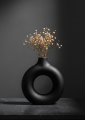 Modern Donut Flower Vase – Decorative Gypsum Home Decor.
