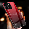 For Honor X6A case Gradient Mirror Tempered Glass Protector Hard Cover For Honor X6A Back Cover Phone Cases.