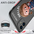 UCUC for Infinix Note 11 / Infinix Note 12 G88 Back Cover Hello Cute Girl Frosted Transparent Hard Phone Case Thin Shockproof Full Cover Camera Protect Case.