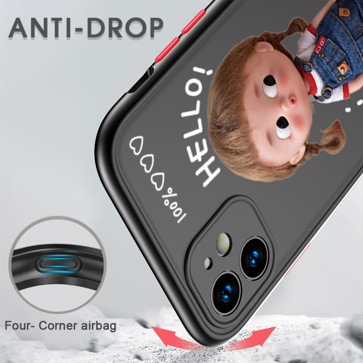 UCUC%20for%20Infinix%20Note%2011%20/%20Infinix%20Note%2012%20G88%20Back%20Cover%20Hello%20Cute%20Girl%20Frosted%20Transparent%20Hard%20Phone%20Case%20Thin%20Shockproof%20Full%20Cover%20Camera%20Protect%20Case%20-%20Image%207
