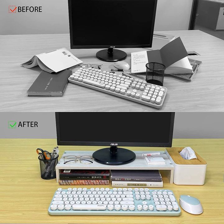 Monitor%20Riser%20With%20Sturdy-%20Stable%20Wooden%2019.6-Inch%20Platform%20Mouse%20Keyboard%20Storage%20Computer%20Riser%20Easy%20Install%20Laptop%20Stand%20Riser%20-%20Image%205