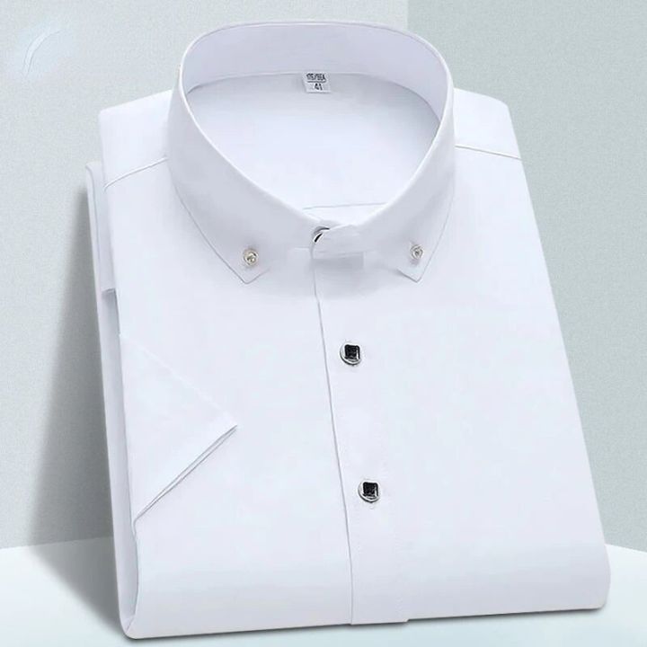 High%20Quality%20Non-ironing%20Mens%20Dress%20Shirt%20Short%20Sleeve%20New%20Solid%20Male%20Clothing%20Fit%20Business%20Shirts%20White%20Blue%20Navy%20Black%20Yyqwsj%20-%20Image%206