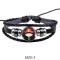 Rinnegan Eyes Bracelet Sharingan Eye Black Leather Bracelet Uchiha Uzumaki Clan Logo Anime Cosplay Lover Gift. 